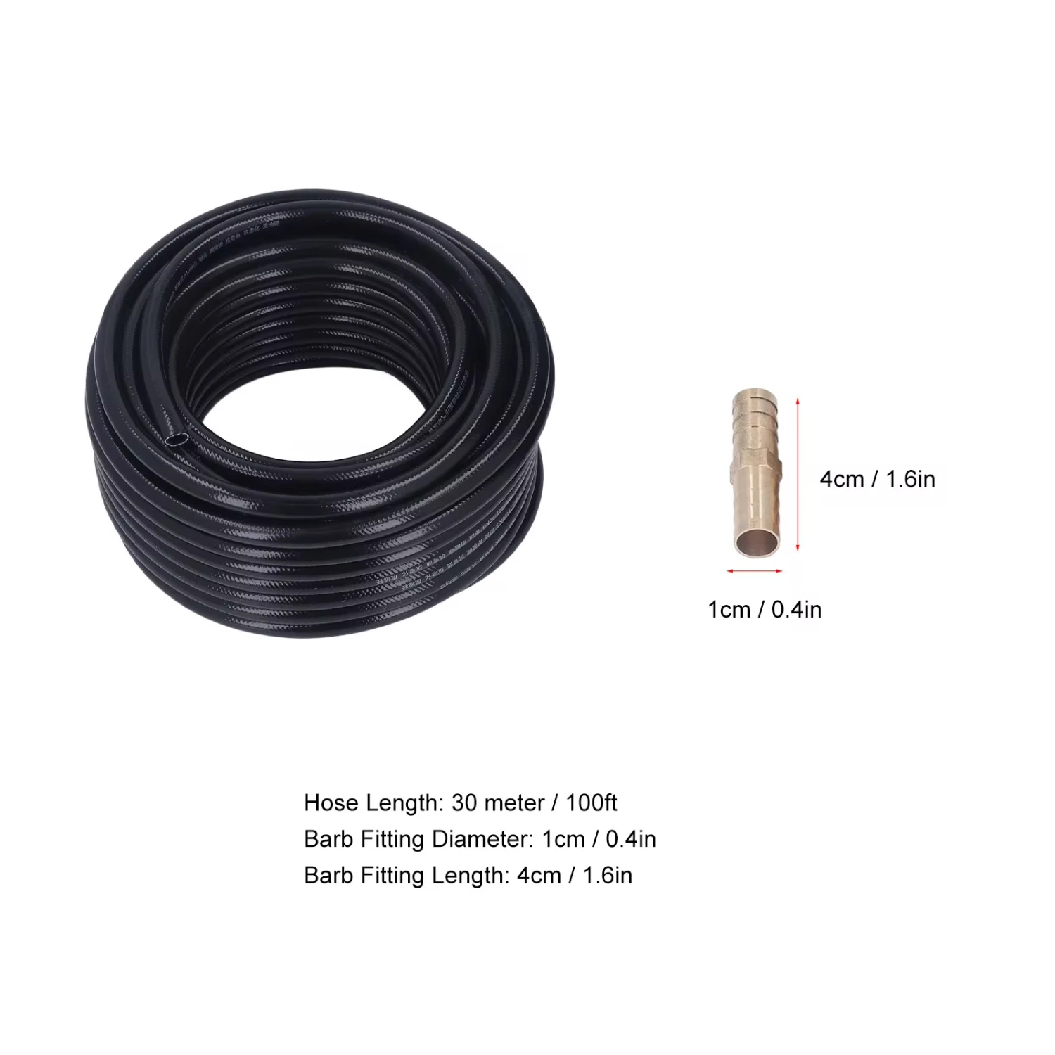 100 Feet 3/8 Inch Pond Aerator Hose Kit Water Lake Aeration Hose with Barb Fitting and Clamps