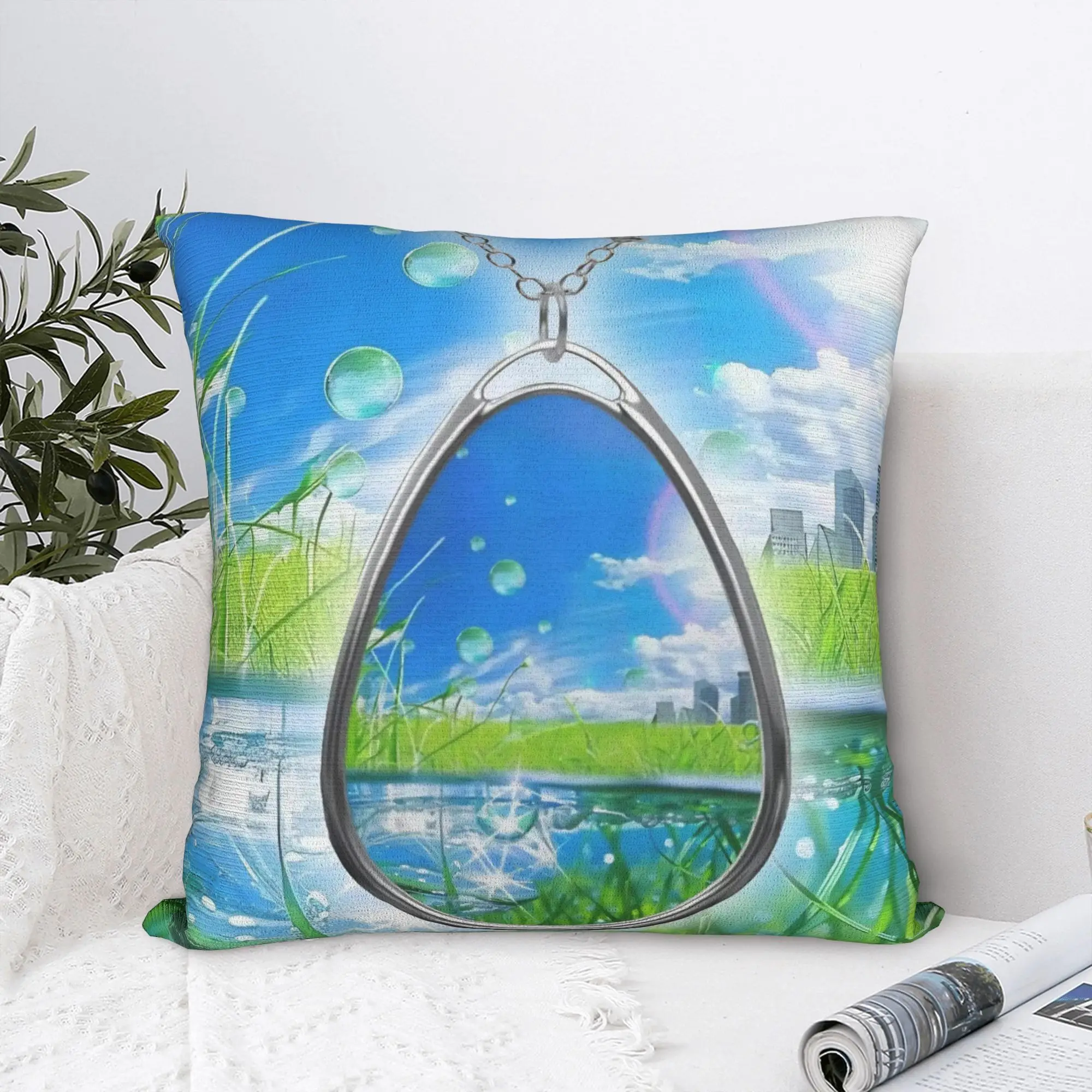 Electronic Y2K Frutiger Aero Square Pillow Case  Cushion Cover Awesome Zipper Decor Throw Pillow Case Cover for Bed 45x45cm