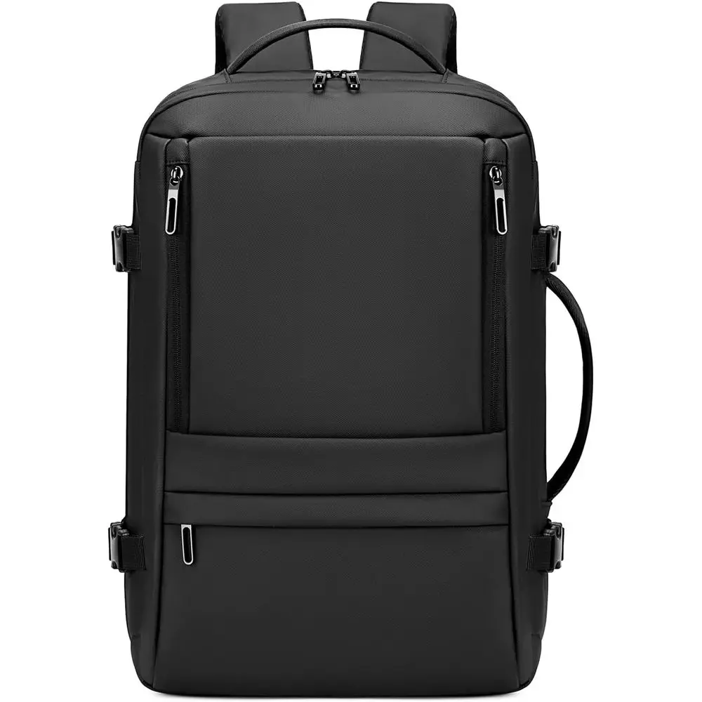 

Expandable 35L Carry-On Suitcase Backpack for Men & Women - Lightweight Weekend Travel Bag - Black