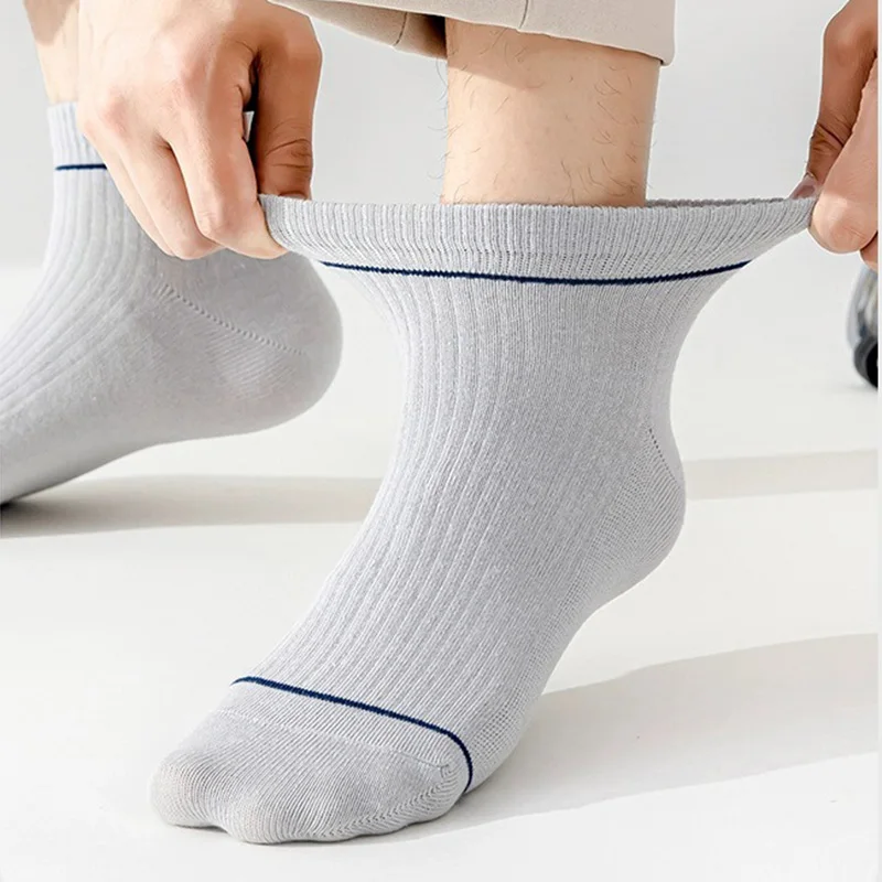 5 Paar hochwertige Herren Sport gestreifte Socken Sommer reine Baumwolle atmungsaktive bequeme verschleiß feste und Knöchel Mode Socken