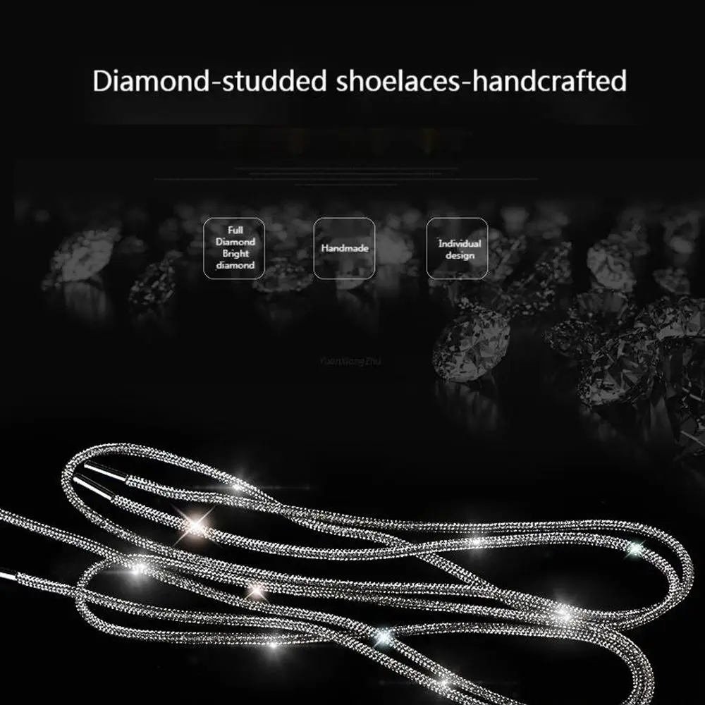 1PC DIY Accessories Cross Braiding Strap Shoe Laces Bright Strings Rhinestone ShoeLaces Sneakers Laces