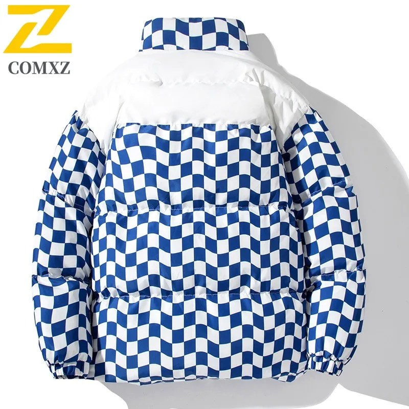 COMXZ 2025 Men Women American Style Stand Collar Jacket Casual Color Block Tactics Waterproof and Windproof Outdoor Sports Coat