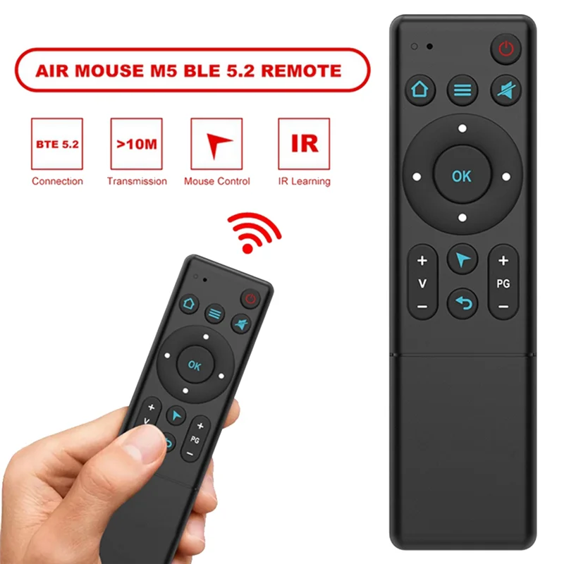 M5 Bluetooth 5.2 Air Mouse telecomando Wireless per l'apprendimento a infrarossi per Smart Home TV Box proiettore TV