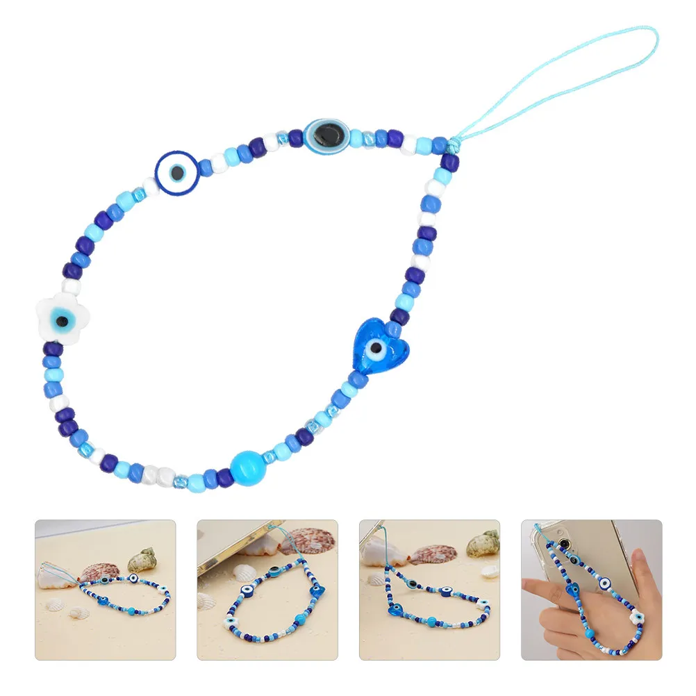 Premium Glass Phone Hanging Chain Anti-Loss Elegant Decorative Mobile Phone Lanyard Wrist Strap for Women Students