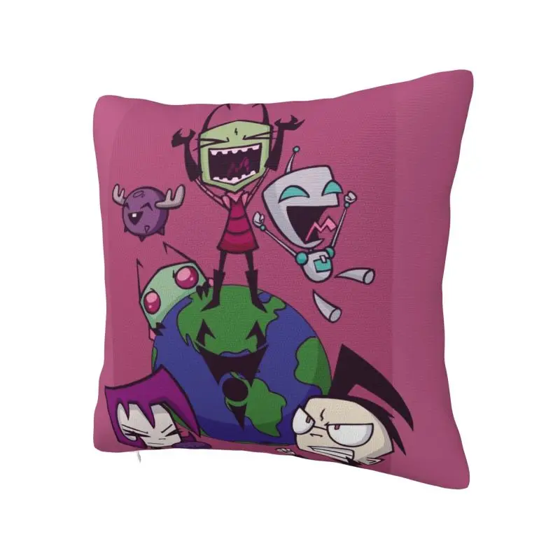 Custom I-Invader Z-Zim Cartoon Cushion Cover Home Decor Print Throw Pillow Case for Living Room Two Side