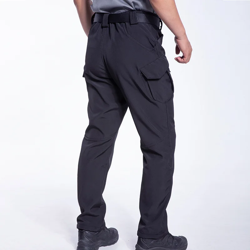 Men's Tactical Softshell Cargo Pants Multi Zipper Pockets Stretch Trousers Water Repellent Windproof Outdoor Hiking Hunting Work