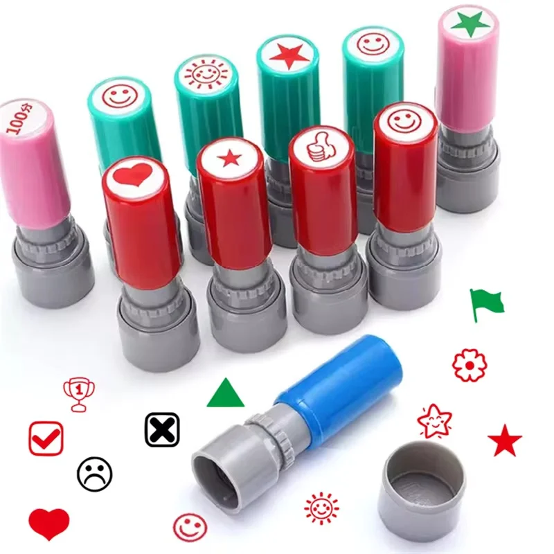 Timbres encreurs pour enseignants, cadeaux, timbres auto-encreurs, timbres photosensibles en plastique à motifs de dessins animés, timbres encreurs personnalisés