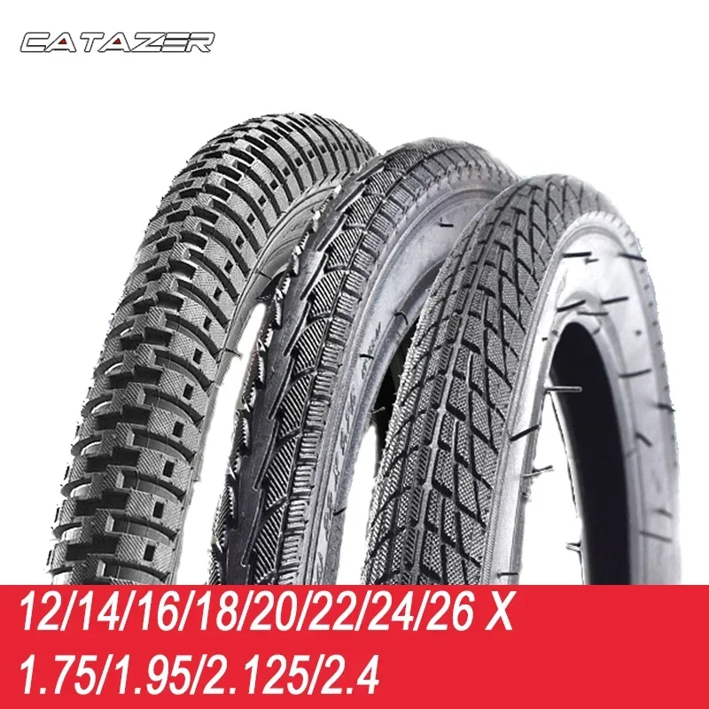 CATAZER Bicycle Tyres 12/14/16/18/20/22/24/26 X 1.75/1.95/2.125/2.4 Folding Bike Tire Mountain Bicycle Tires Parts