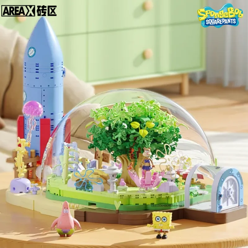 

AREA-X Spongebob Series Sandy Cheeks Dome Tree House Building Block Model Assembled Toy Ornaments Children's Gift