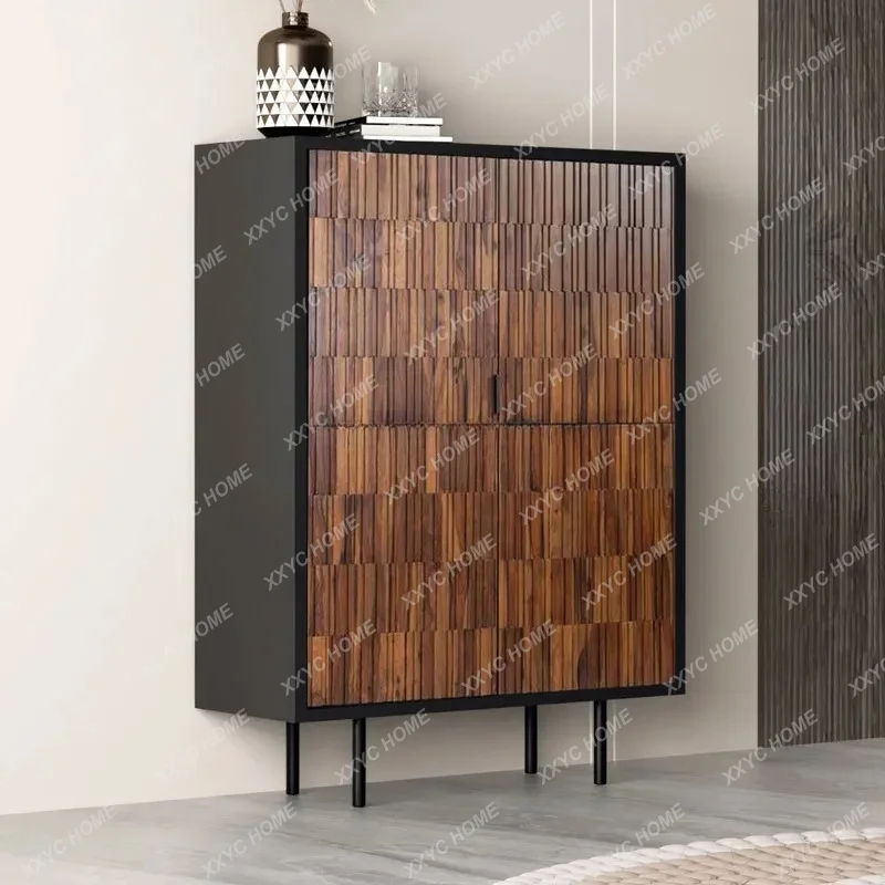 

Medieval style dining side cabinet integrated storage against the wall household solid wood entrance living room storage