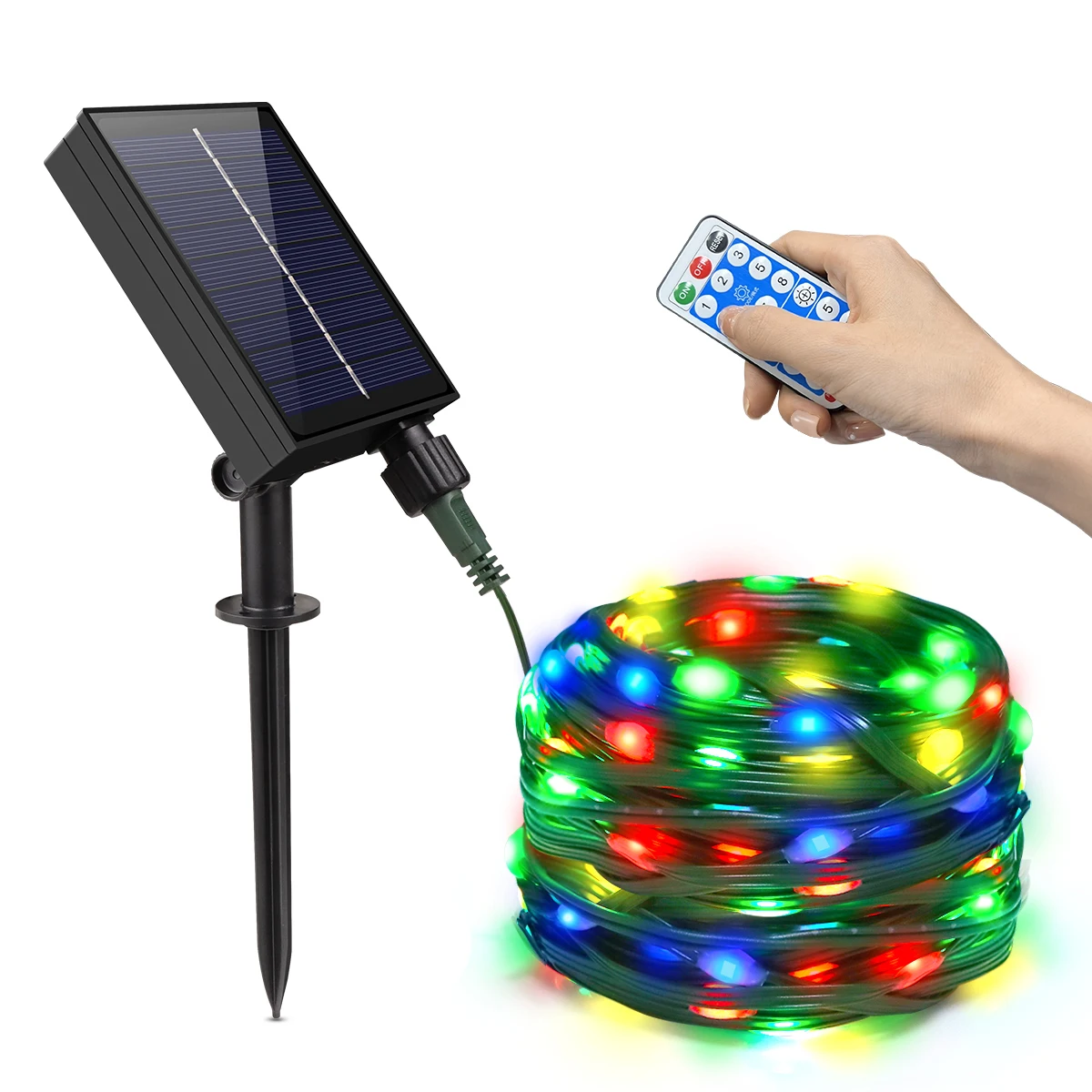

Energy Saving Solar Powered Lamp Outside Courtyard Decor Lighting 8 Modes Adjustable Solar LED Lights For House Decoration