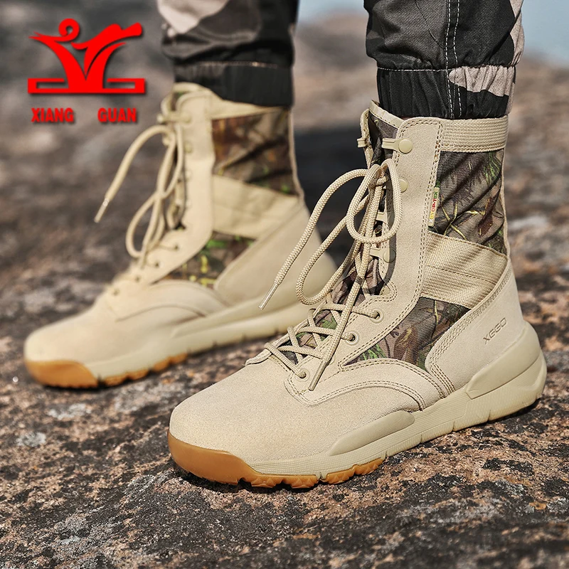 XG2022 NEW Military Camouflage Shoes Men Outdoor Hiking Shoes Anti Skid Wear Resistant Boots Breathable Climbing Sneakers Women