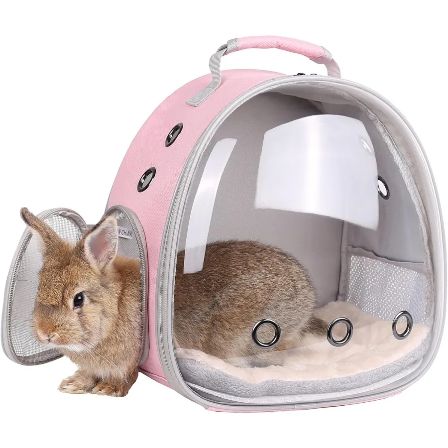 

Portable Rabbit Backpack Carrier Space Capsule Bubble Window Pet Carrier Cage Travel for Bunny Bearded Dragon Squirrel Tortoise