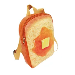 Women funny Toast backpack female school bag cute creative fun student bag