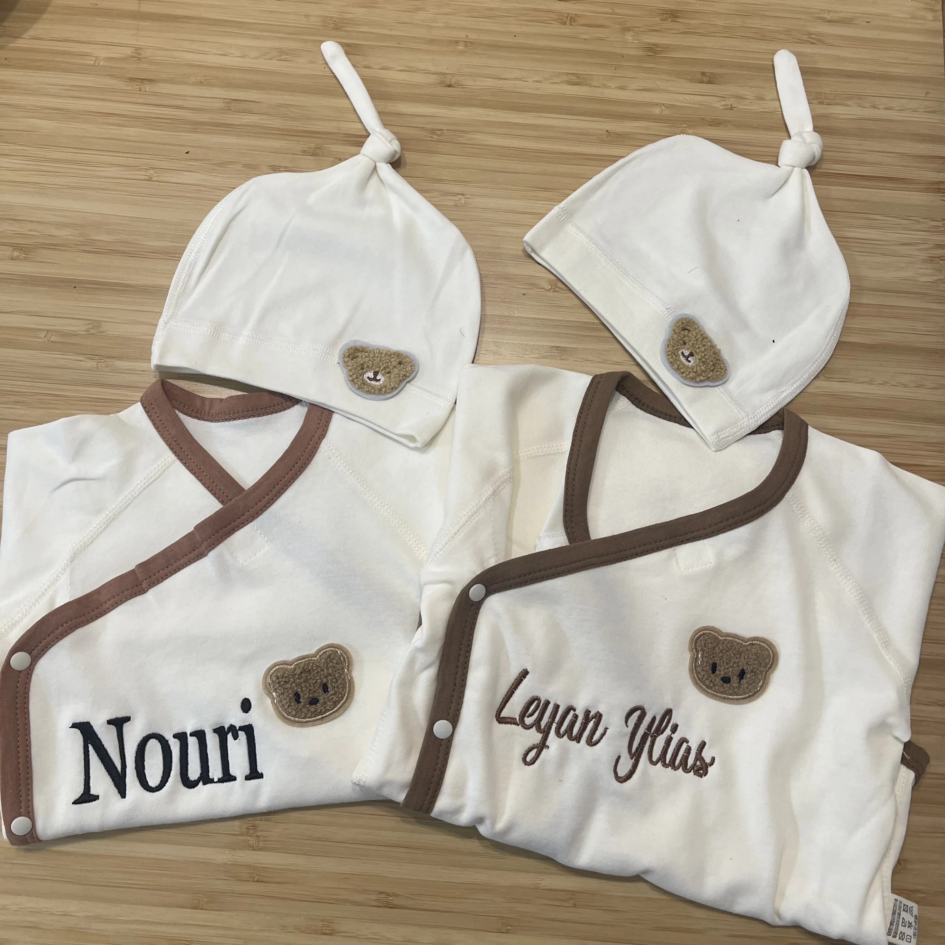 Embroidered Newborn Long Sleeved Printed Jumpsuit, Personalized Custom Pure Cotton Baby Shirt, Spring And Autumn Baby Jumpsuit