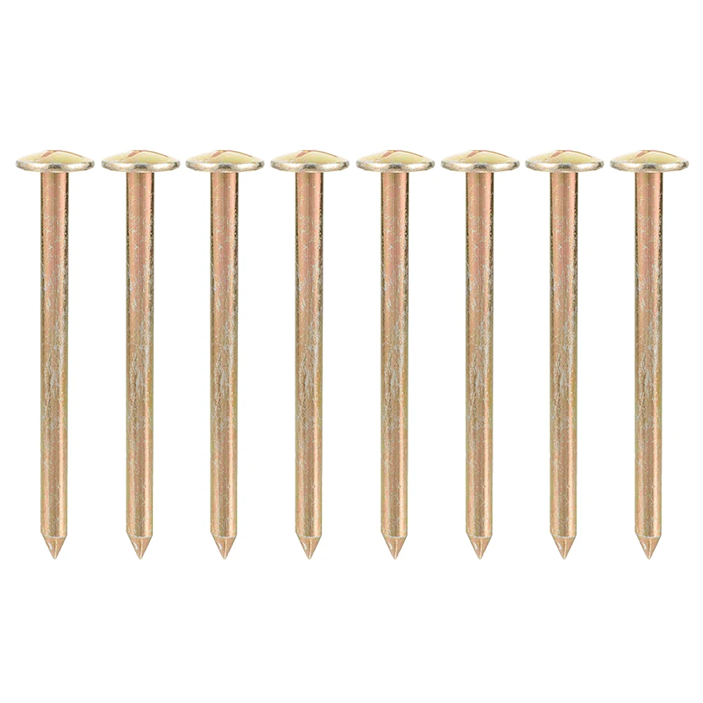 8pcs Ground Survey Nails Stainless Steel Metal Marking Stakes Durable Lawn Garden Boundary Measurement Pegs Tool