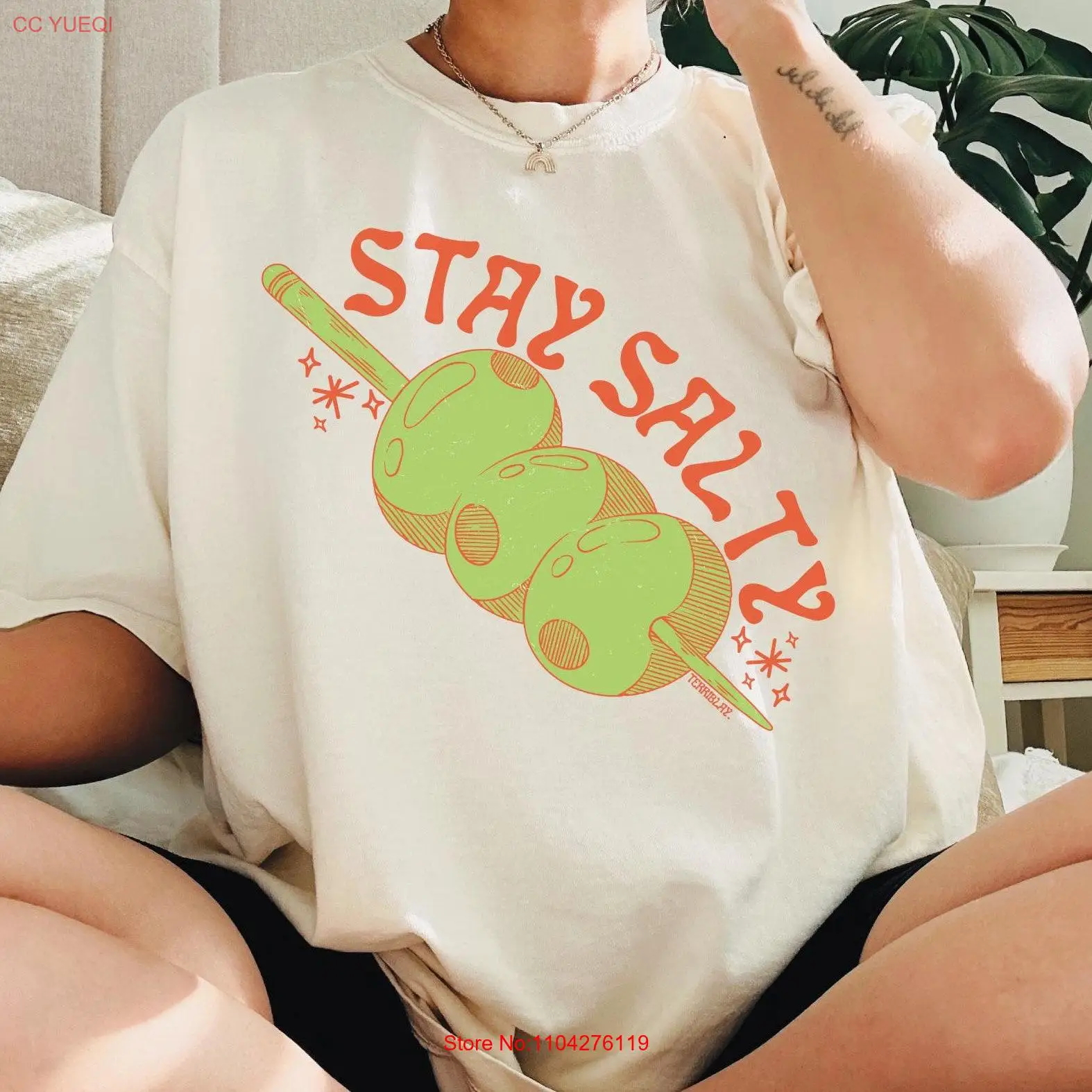 Stay Salty Olive Comfort Color T Shirt 90s Food Cool Trendy Dirty Martini Plus Size for Friend Funny Terriblay
