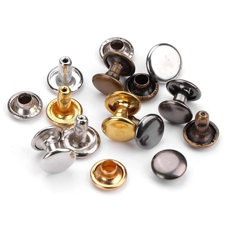 Metal Double Cap Rivets Stud Round Nail Rivet For Leathercraft Accessories Repair Shoes Bag Belt Clothing Garment Decoration