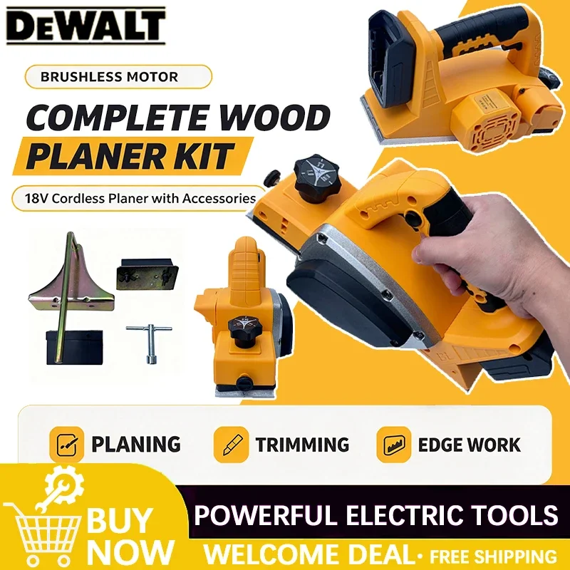 Cordless Handheld Planer Compatible With Battery Electric Power Planer, Brushless Portable Planer Woodworking Power Tools