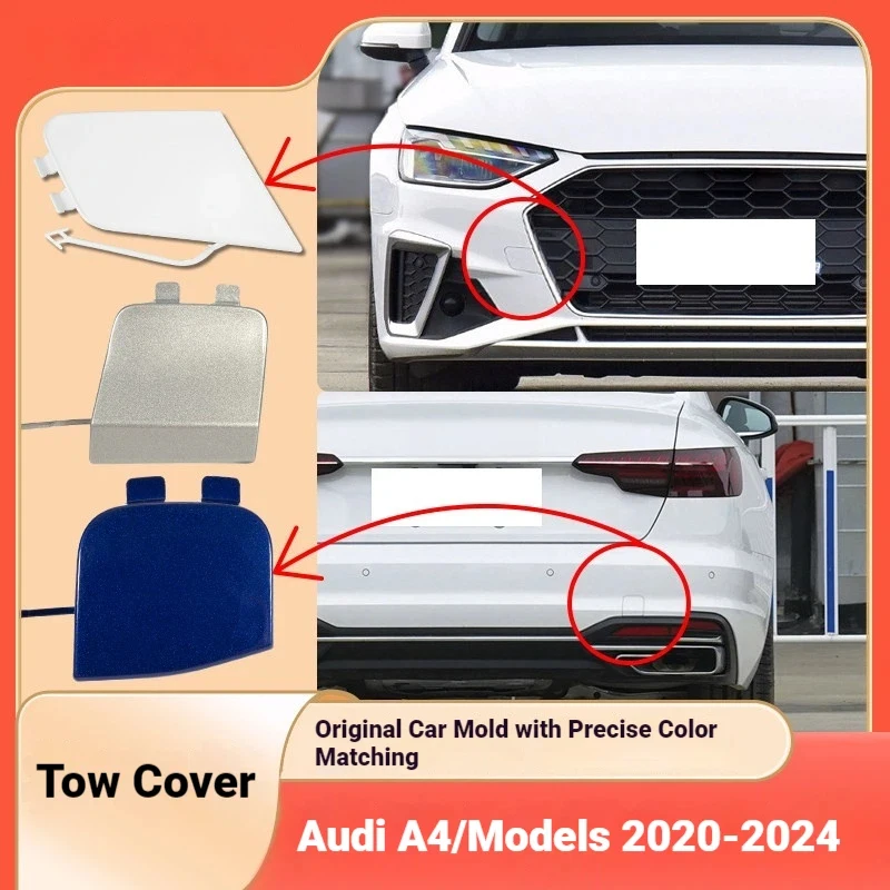 Compatible with Audi A4L front and rear bar trailer cover 20-24 A4L trailer hook cover rear bar traction hook cover