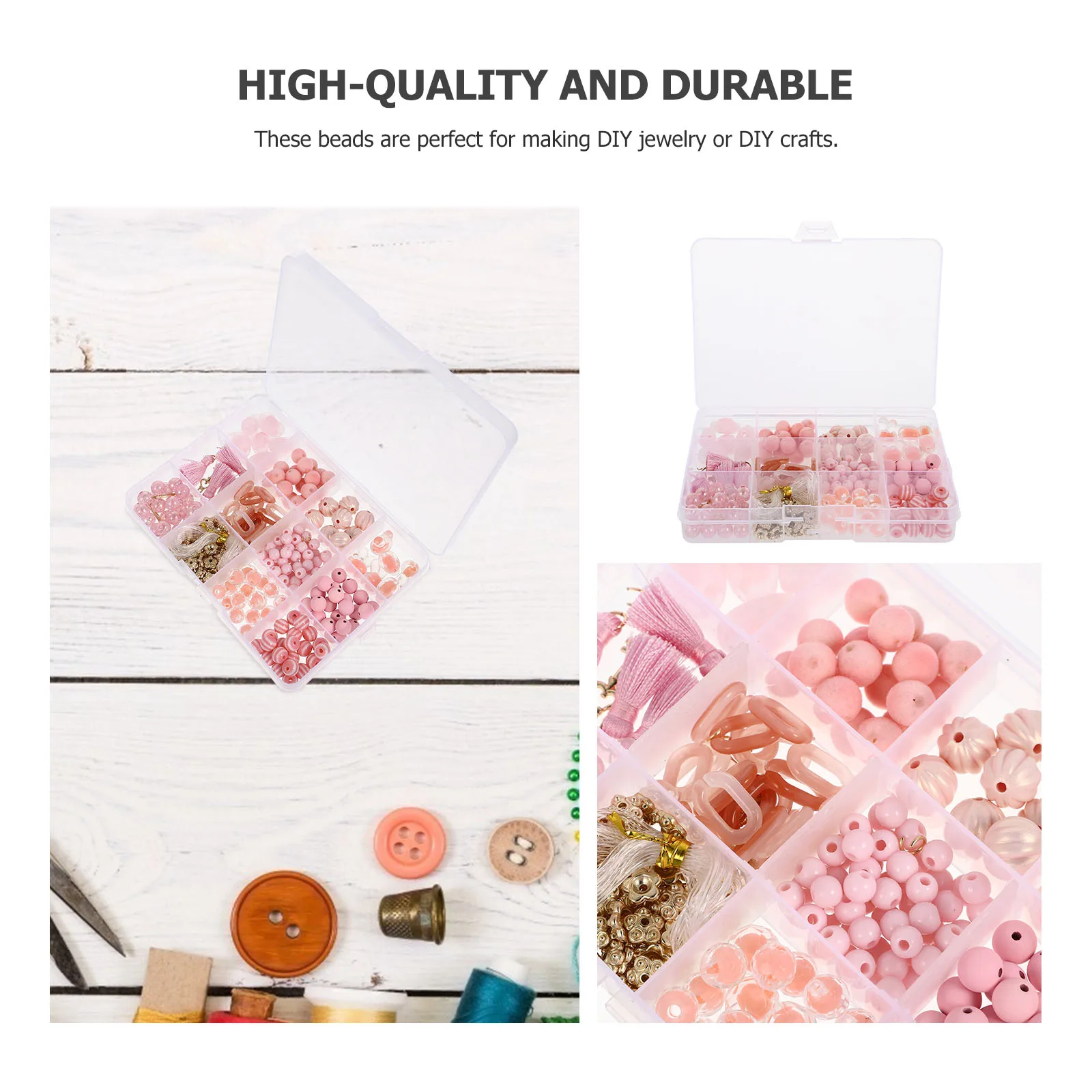 

DIY Изготовление ювелирных изделий, бусины, розовые пластиковые колье, браслет, аксессуары, ремесленный нить, бусина, гладкое отверстие, браслеты для рукоделия своими руками