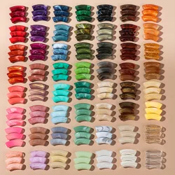 15pcs Acrylic 11mm Chunky Bamboo Tube Beads Dual Color Resin Bent Pipe Loose Bead for DIY Bracelet Necklace Jewelry Accessories