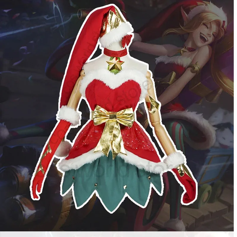Новинка 2024 года LOL Jinx the Loose Cannon Ice and Snow Festival, Рождество, Рождество, топ, платье, униформа, костюм для игр, косплей, костюм