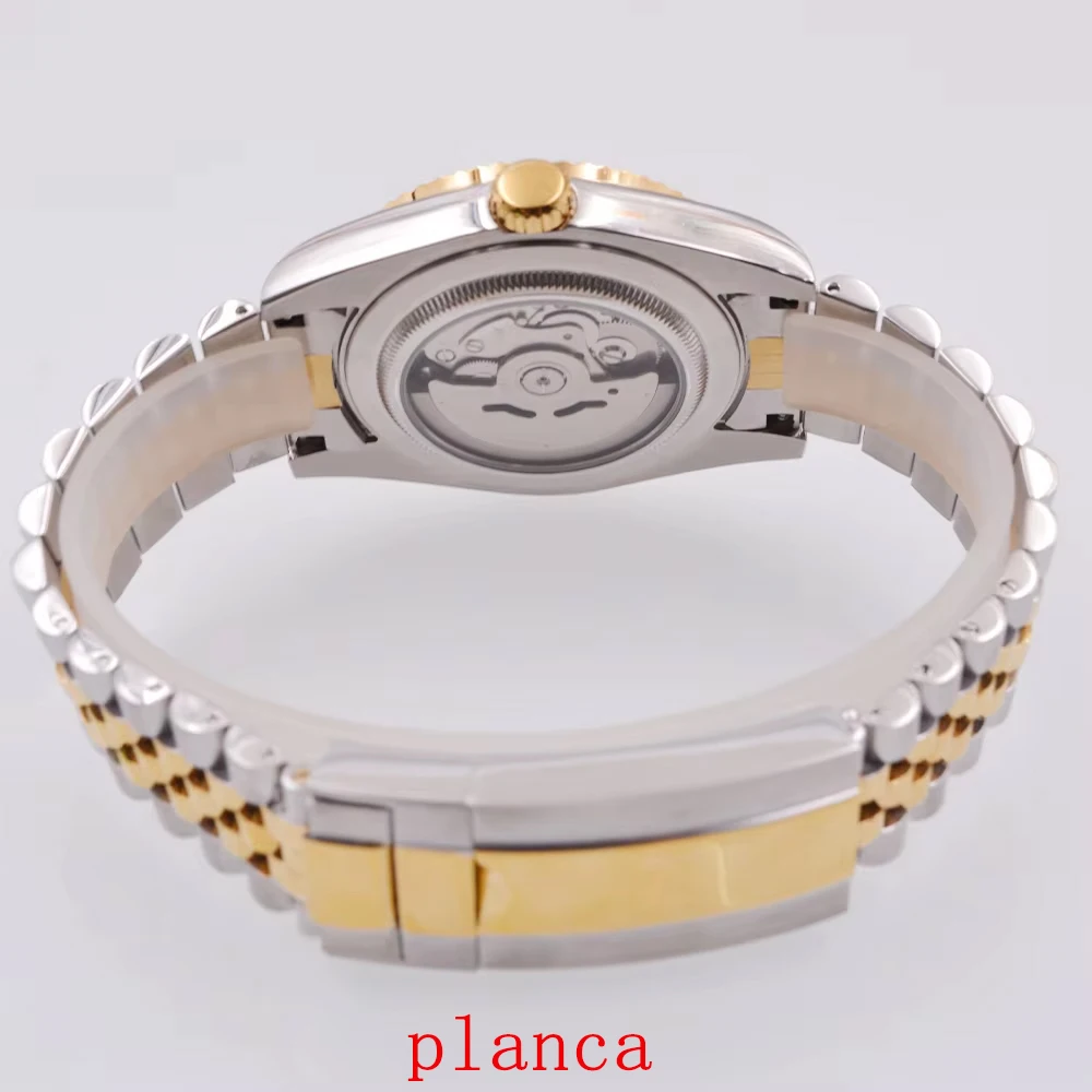 Orologio da uomo 36mm/39mm NH35 automatico quadrante in oro rosa vetro zaffiro 100m impermeabile