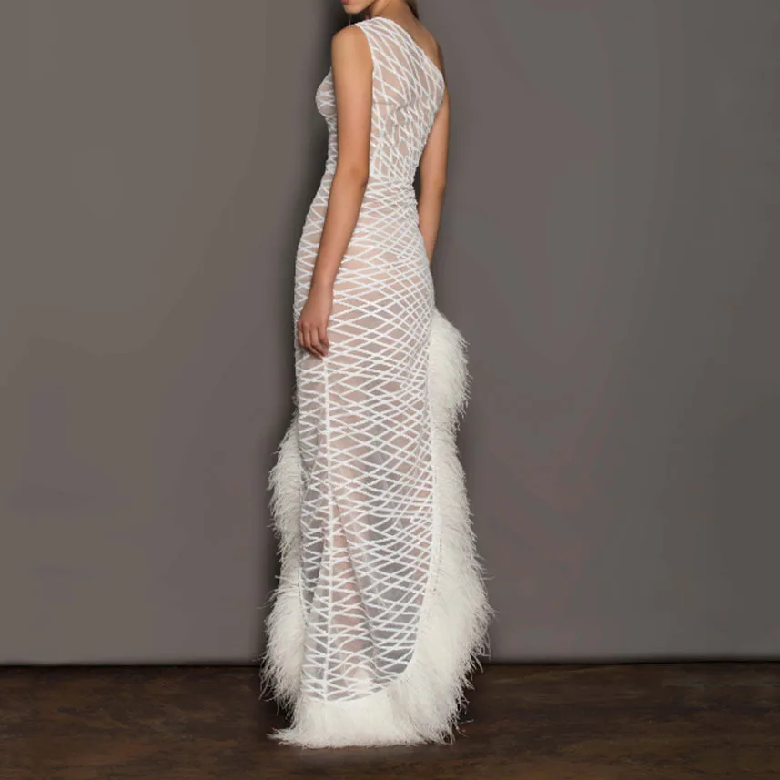 Primavera Verano mujer Faion Me vestido de noche XXL Color Svel asimétrico solo hombro largo Dr