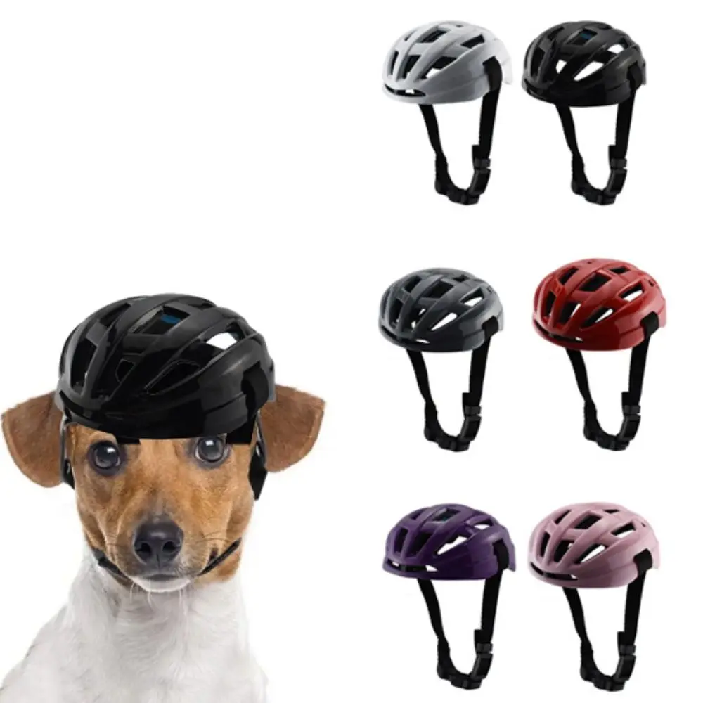 With Ventilation Hole Pet Dog Helmet Windbreak Adjustable Pet Motorcycle Helmet Plastic Preventing Collisions Dog Hard Hat