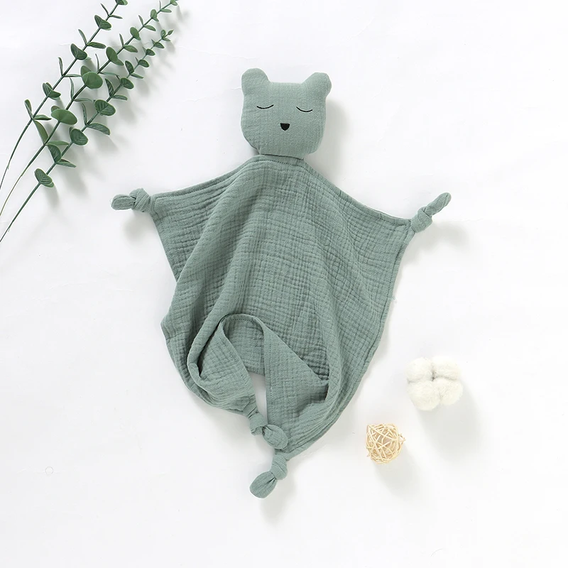 

Пеленка-комфортер для младенцев, хлопковая, для девочек и мальчиков, с милыми животными, успокаивающее одеяльце для новорожденных, игрушка для сна, 30*30 см