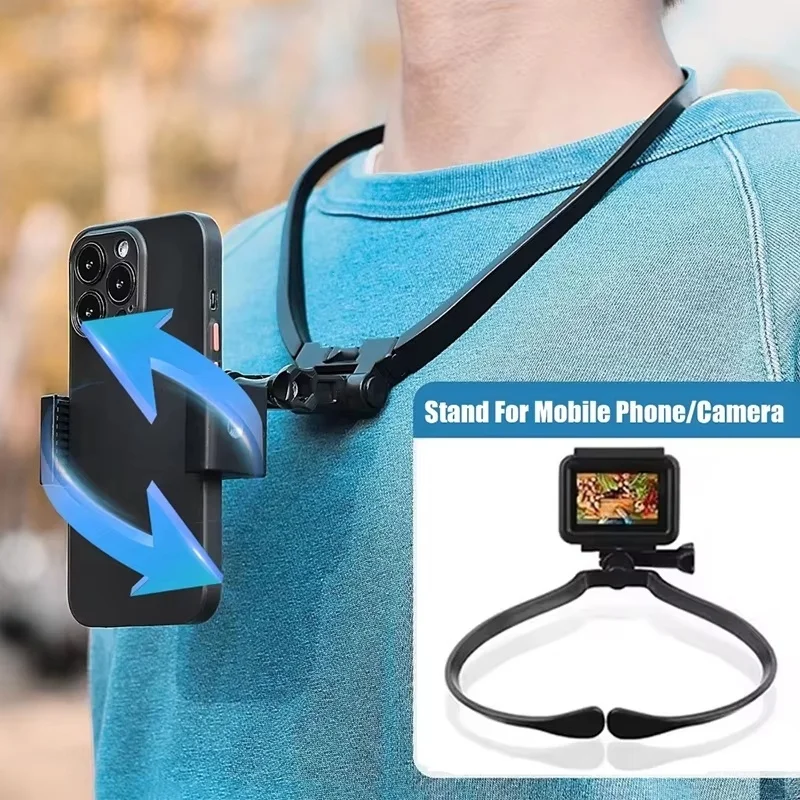 Urządzenie do noszenia na szyi, z funkcją hands-free, obrót 360 stopni ° Obrotowy, elastyczny uchwyt na…