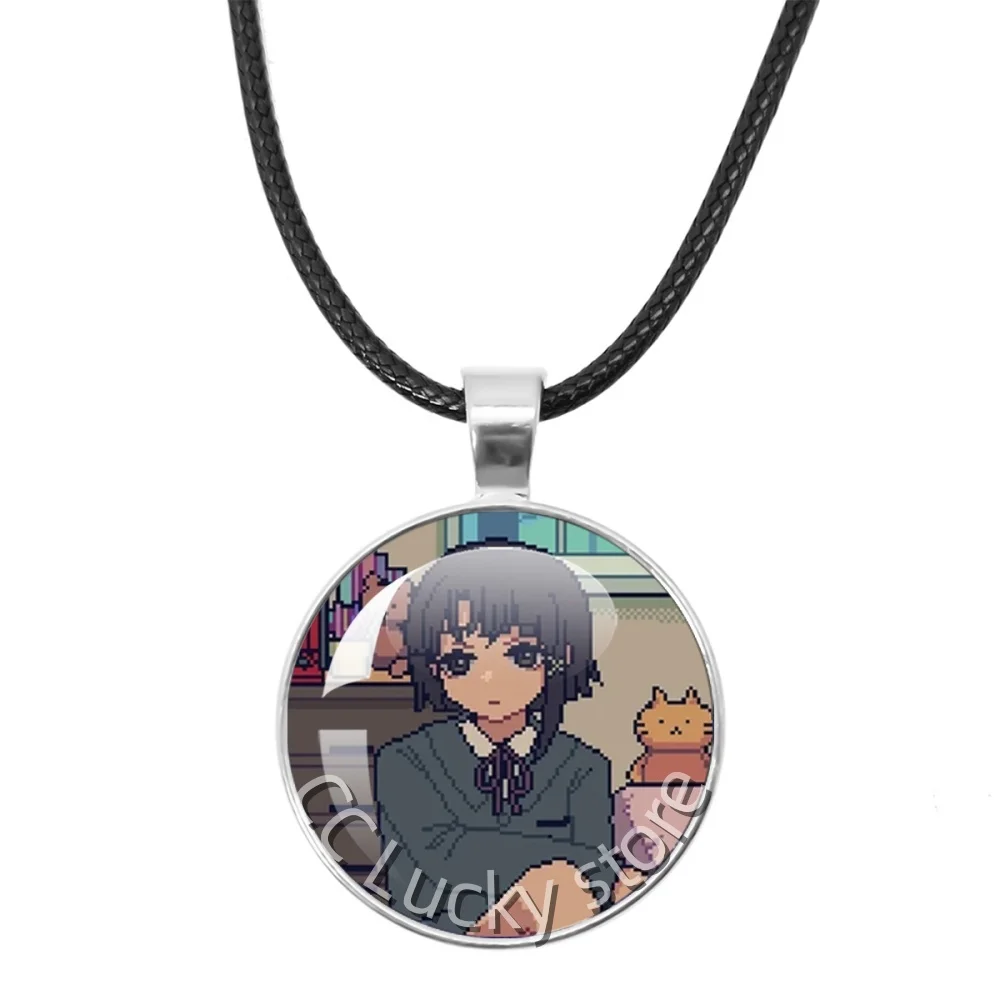25mm Leather Necklace Hot Sales Serial Experiments Lain God of the Wired Lain Iwakura Glass Accessories Jewelry Cosplay Gift