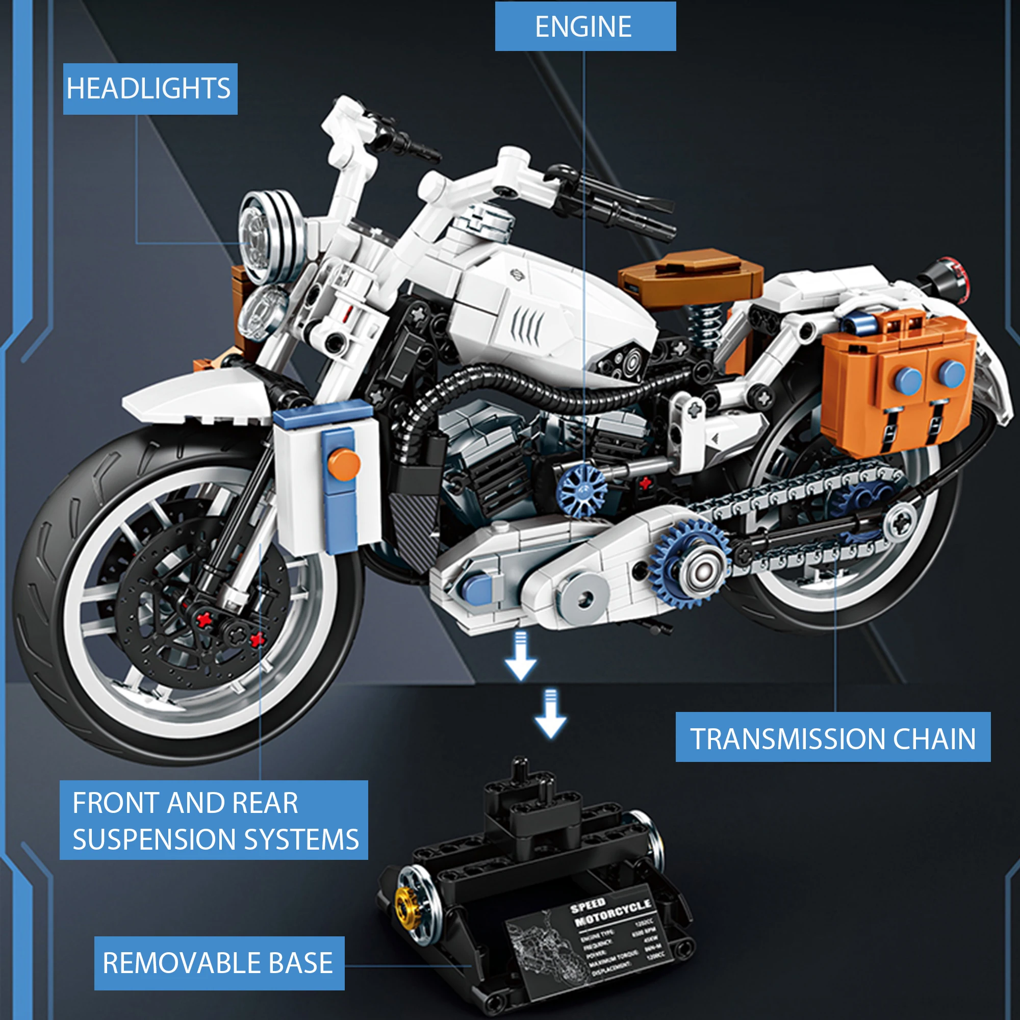 827 stücke CRF 260F Motorrad Bausteine MOC Technische Geschwindigkeit Sport Champions Motorrad Modell Ziegel Spielzeug für Kinder Erwachsene Geschenke