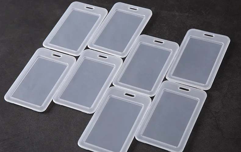 Unisex Women Men Transparent Card Cover Sleeve Work ID Clear Card Holder Protector Cover Badge Office School Supply