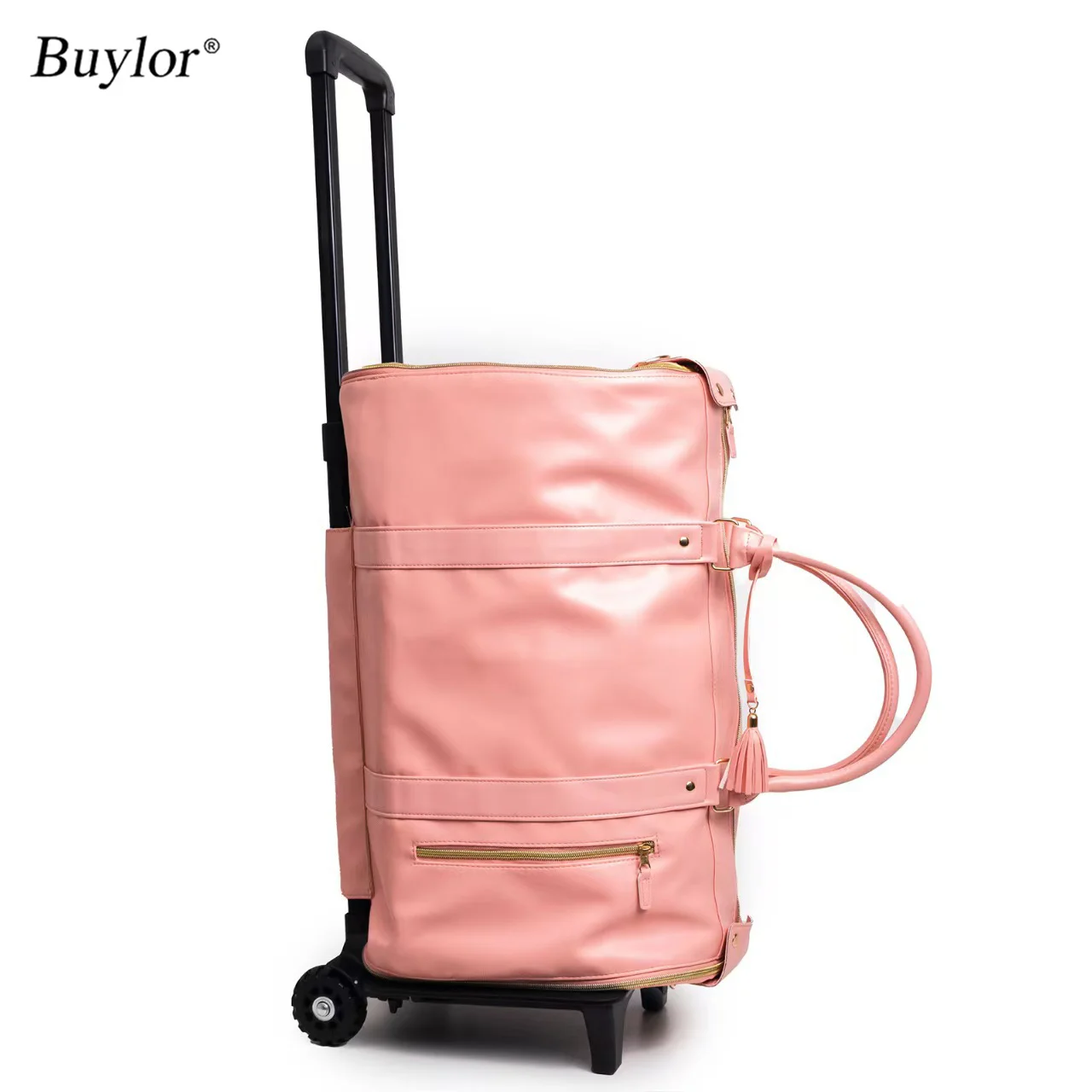 Buylor Rolling Garment Duffel Bag with Wheels Large Capacity Waterproof Carry On Luggage Suitcase for Dress Weekender Travel Bag