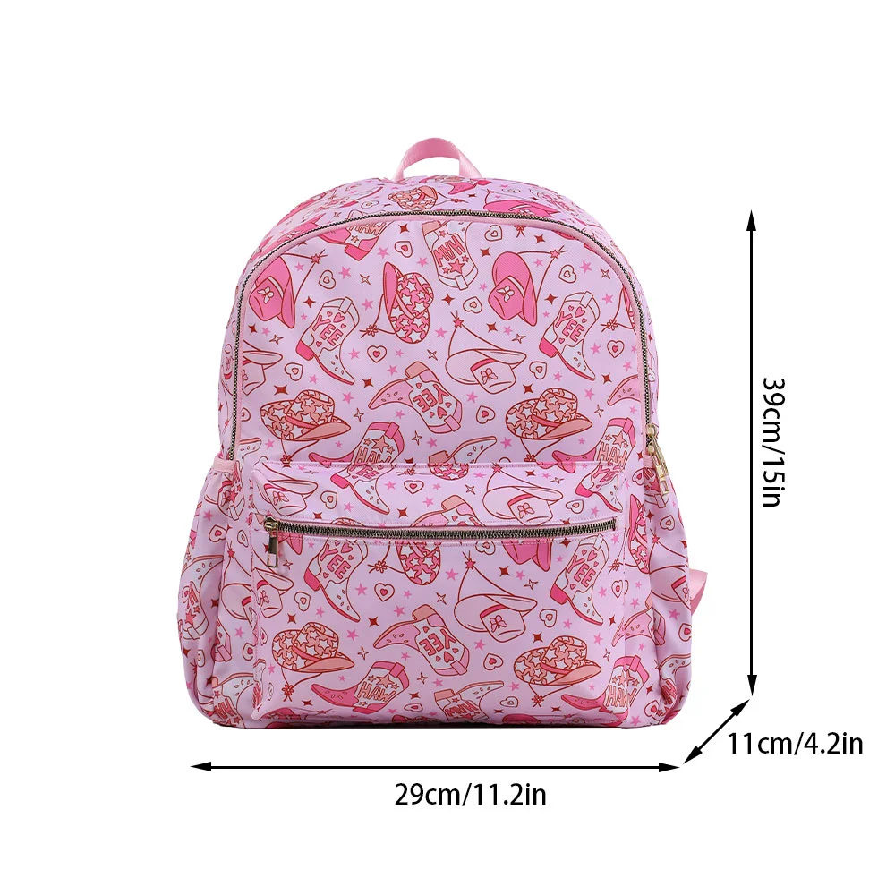 Floral Nylon Backpack For Kids Checker Plaid Smile Back To School Large Capacity Light Weight Book Bag For Teens