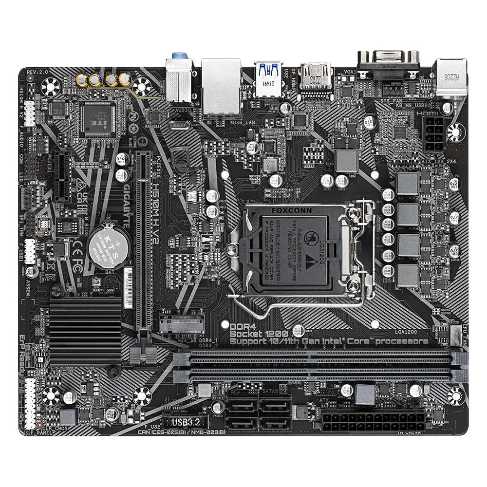 For GIGABYTE H510M H V2 Motherboard H470 LGA 1200 DDR4 Micro ATX support i9-10900 11600 10400 10100 11700 cpu view 3