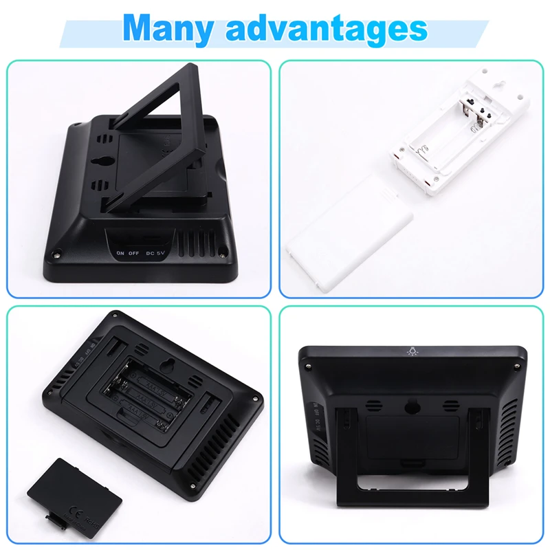 屋内と屋外の温度計と湿度計,100/100mの範囲のワイヤレス気象観測所,温度と湿度