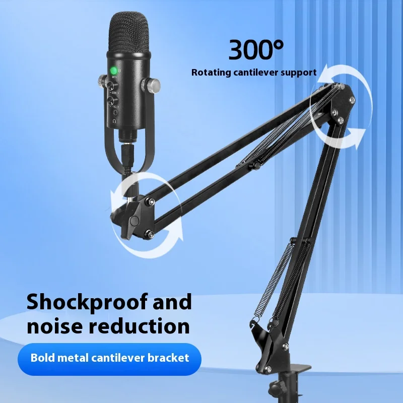 AOFO USB Condenser Microphone, Noise Reduction, High-Quality Sound for Streaming, Gaming, Podcasting