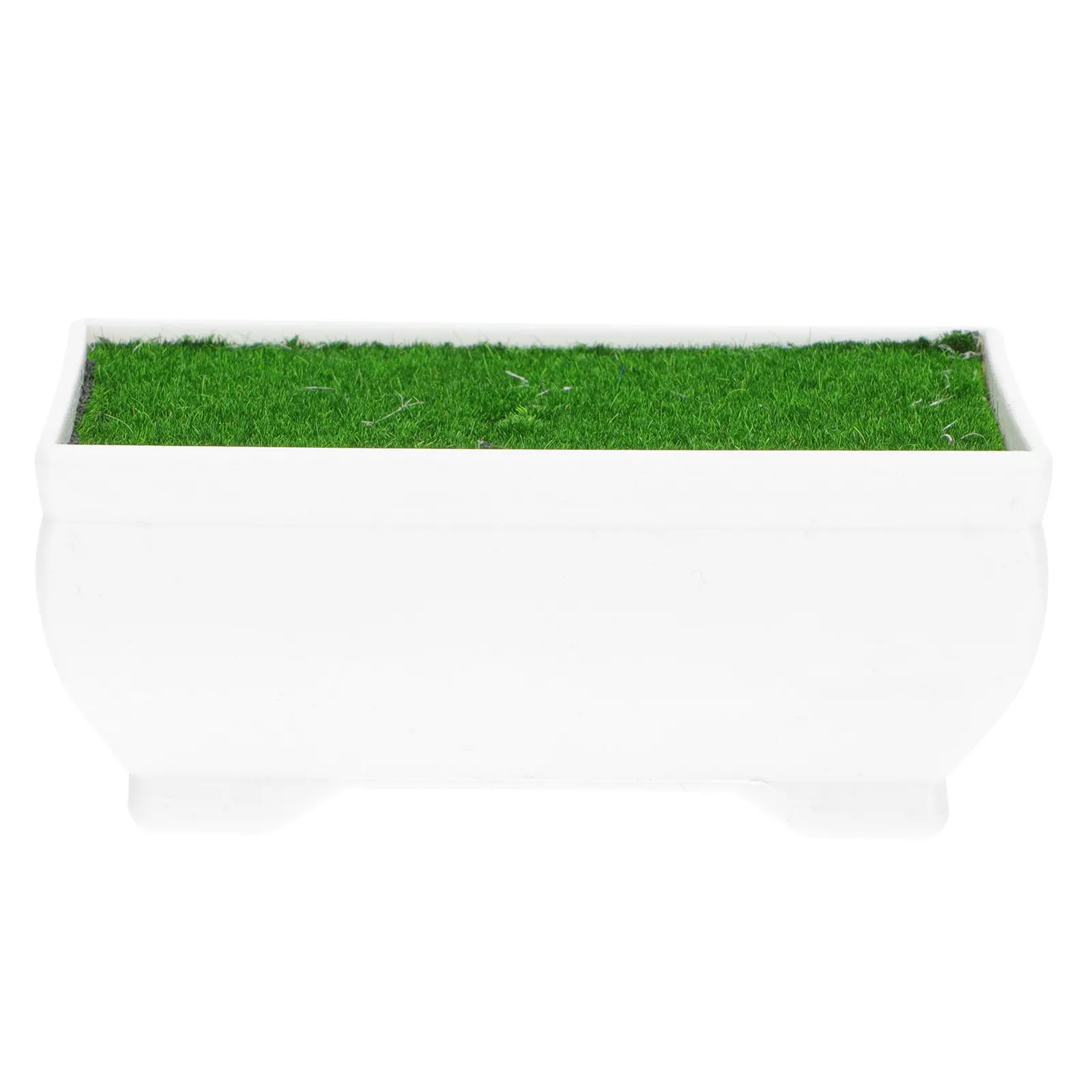 

1Set Simulated Flowerpot Foam Flocking Plastic Planter Rectangular Decorative Bonsai Container Home Garden Balcony Desk Ornament