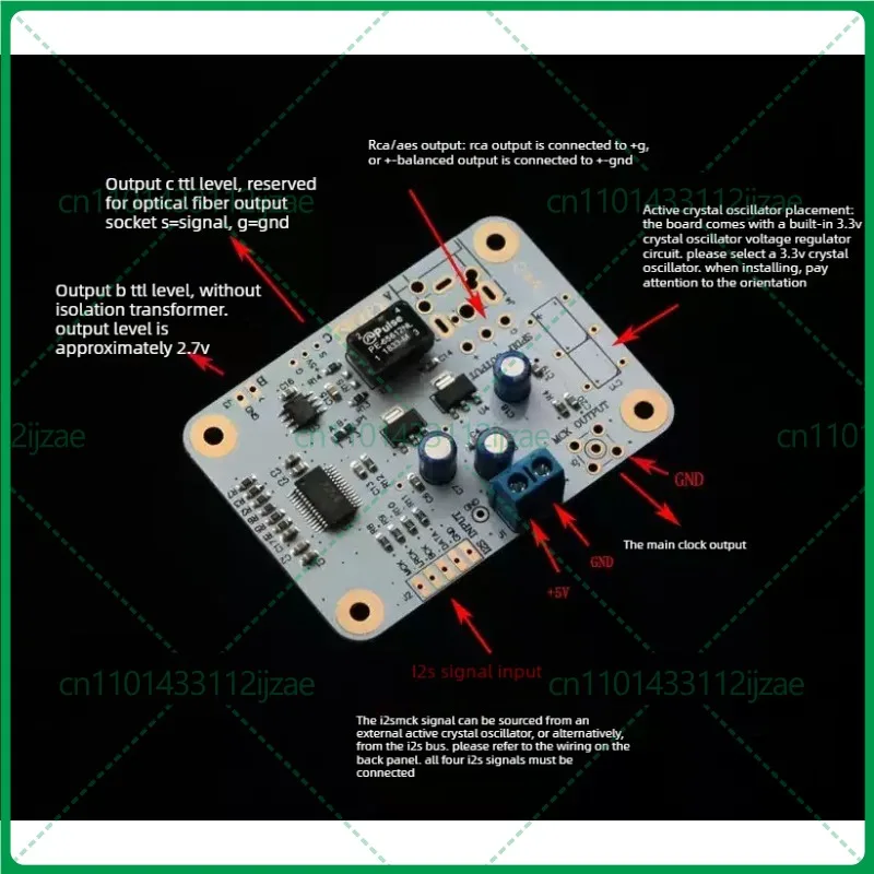 WM8805 I2S To SPDIF Coaxial Audio Converter Board 4 Wire /3 Wire I2S Input For CD Player
