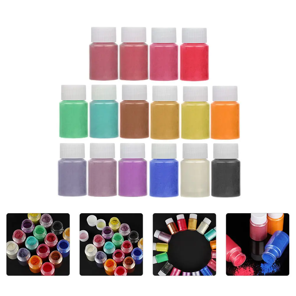 

16 Color Pearl Mica Powder For Diy Nail Art Epoxy Resin Craft Pigment Shimmer Soap Making Bath Handcrafting Powder