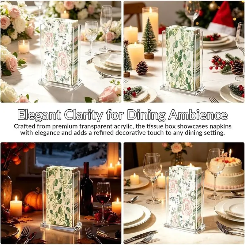 ABWR-Narrow Acrylic Napkin Holder For Bathroom, 5.1