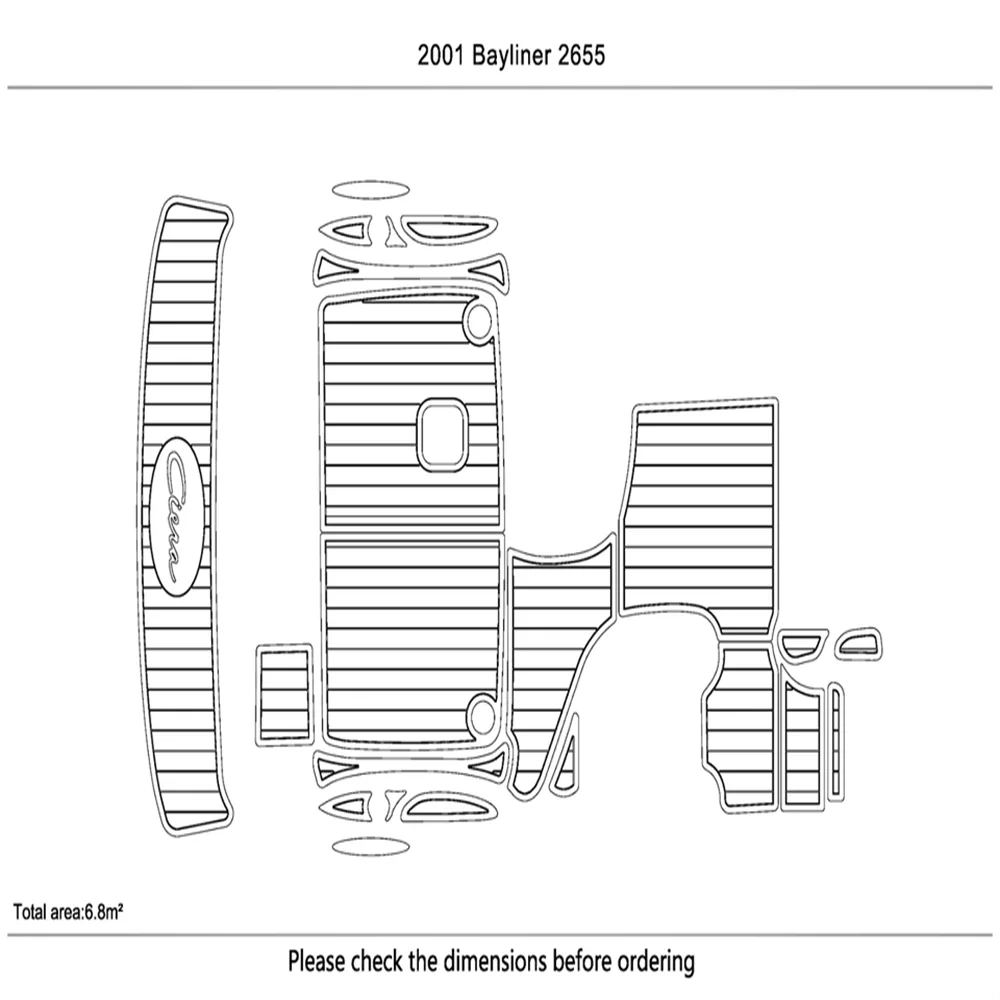 

2001 Bayliner 2655 кабина плавательная платформа 6 мм EVA тиковый пол нескользящий коврик SeaDek маринемат Gatorstep стильный самоклеящийся