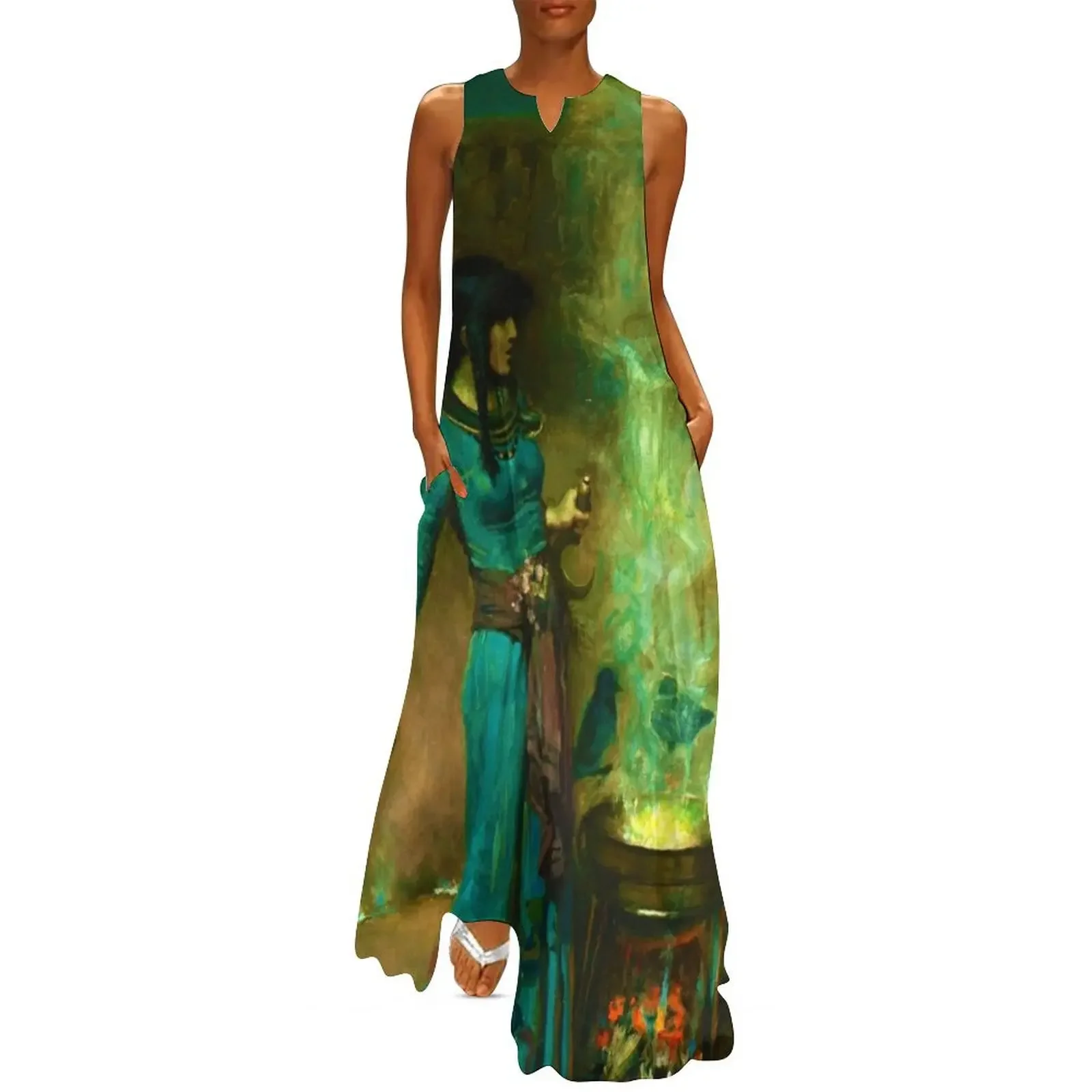 

John William Waterhouse The Magic Circle Long Dress elegant party dress for women 2025 evening dress ladies Casual dresses