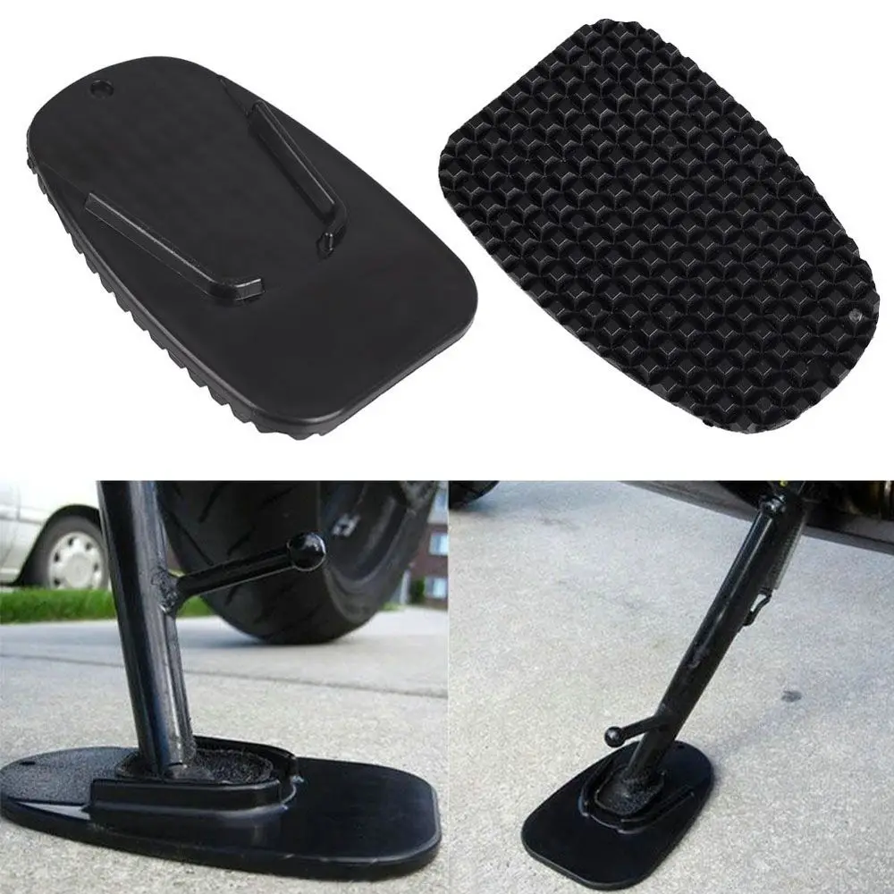 1PC Black Universal Motorcycle Plastic Side Stand Moto Kickstand Non-slip Plate Side Extension Support Foot Pad Base