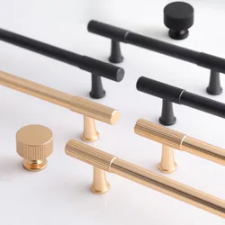 KK&FING Modern Aluminum Alloy Vertical Grain Furniture Door Handles Cabinet Drawer Knobs Wardrobe Cupboard Door Pulls Hardware