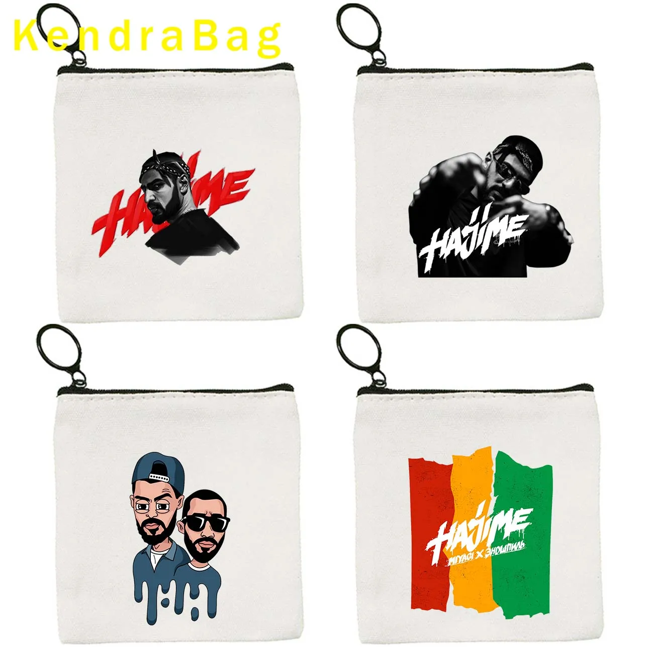 Hajime Miyagi Andy Panda Great Rap Artist Key Case Coin Purse Canvas Bags Pouch Storage Cotton Cosmetic Bags Wallet Zipper Gifts