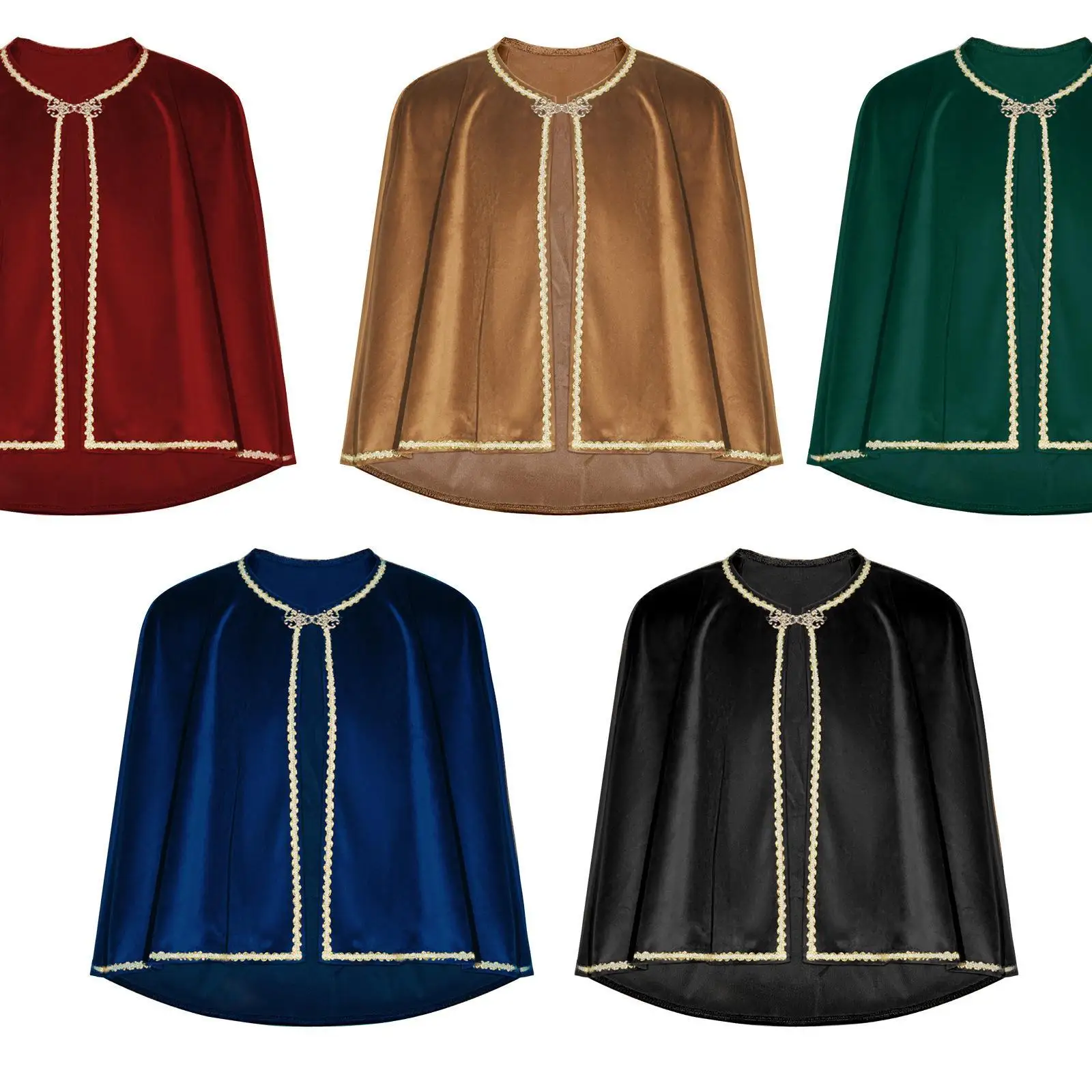 

New Medieval 5 Color Suede Cloak Vintage Stage Performance Costume Iron-Free Cape for Women Summer 2024 T/Dr Sle